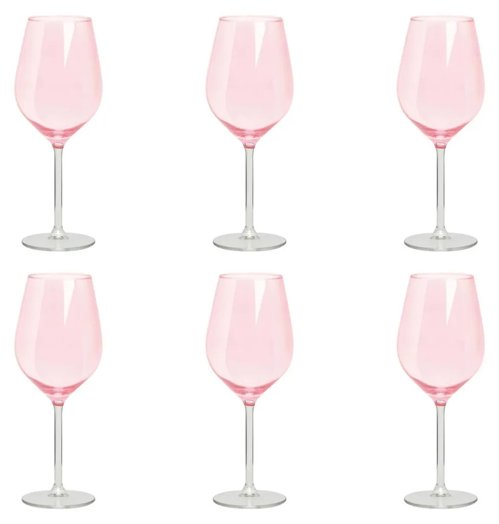 Excelsa Colour Wine Glass Rose | Set 6 Calici 50cl per Degustazione