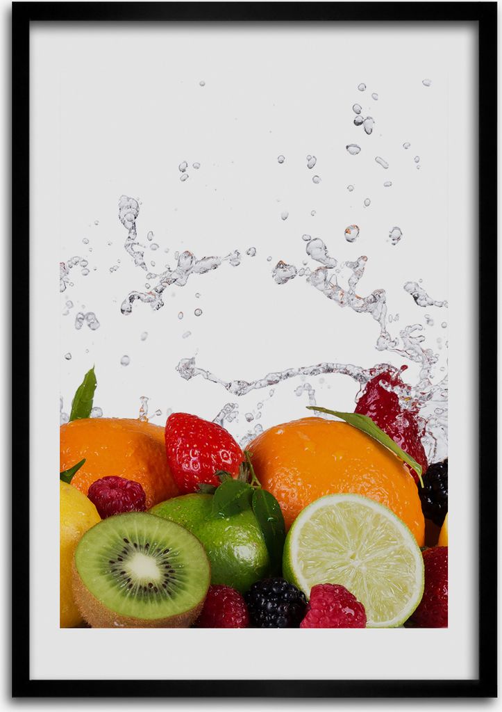 Bild - Bilderrahmen - Foto - 70 cm x 100 cm - MDF - Rahmen - Wandkunst - Früchte