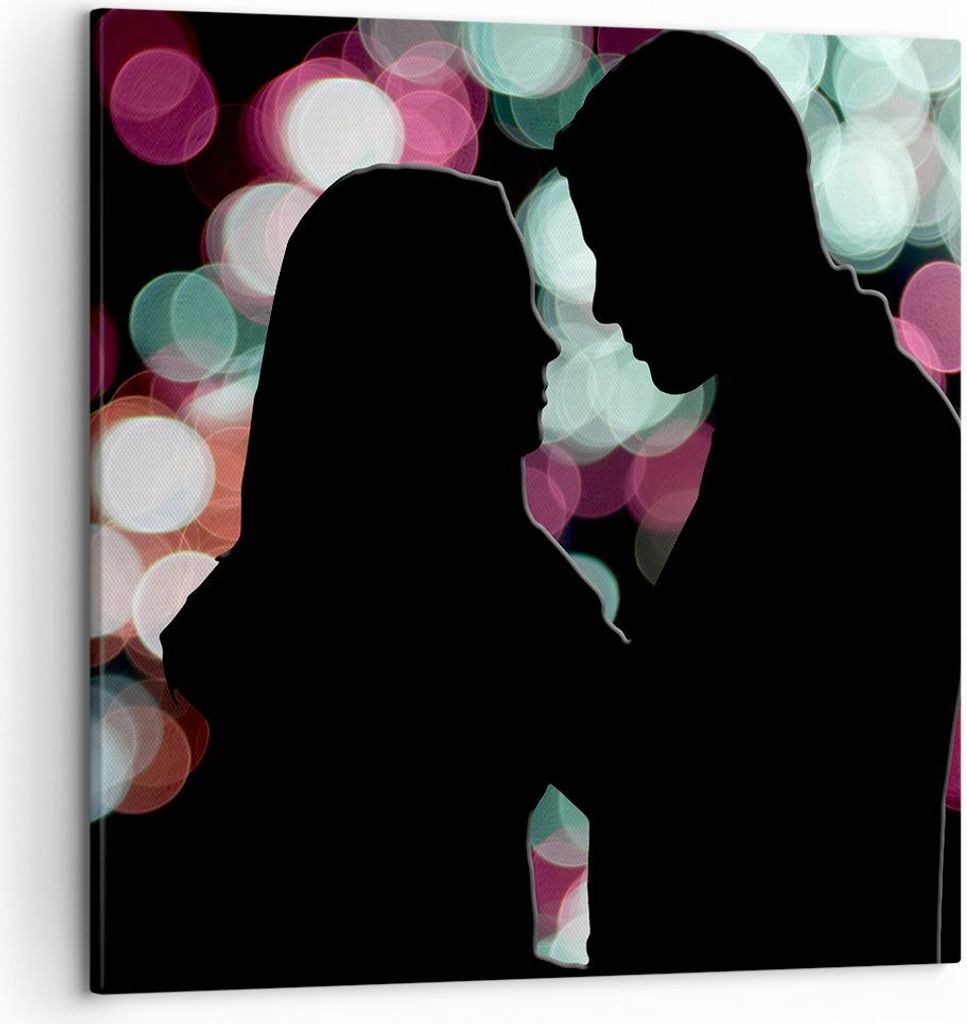 Bild auf Leinwand - Leinwandbild - Paar Liebe Beziehung - 50x50cm - Wand Bild - Wanddeko - Leinwanddruck - Bilder - Kunstdruck - Wanddekoration - L...