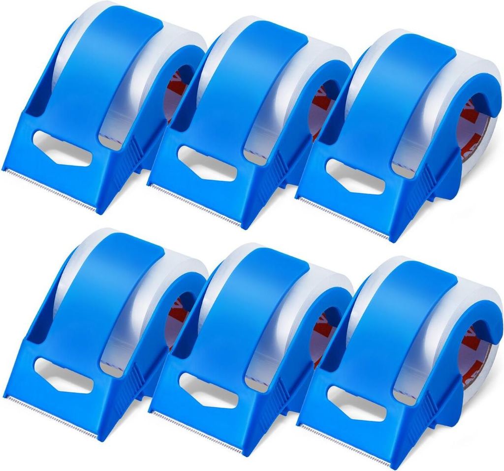 Packband 6 Rollen 25 Yards Klares Versandband mit Abroller 2,7 Mil