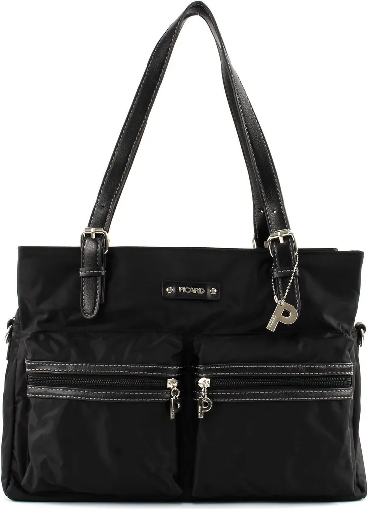 Sac à épaule Picard Sonja Shopper Noir en nylon fin et cuir synthétique