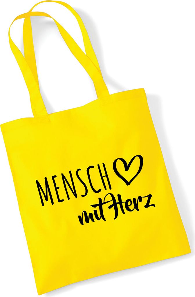 Huuraa Jutebeutel Mensch mit Herz 10 Liter Yellow Baumwolle Produktbild 