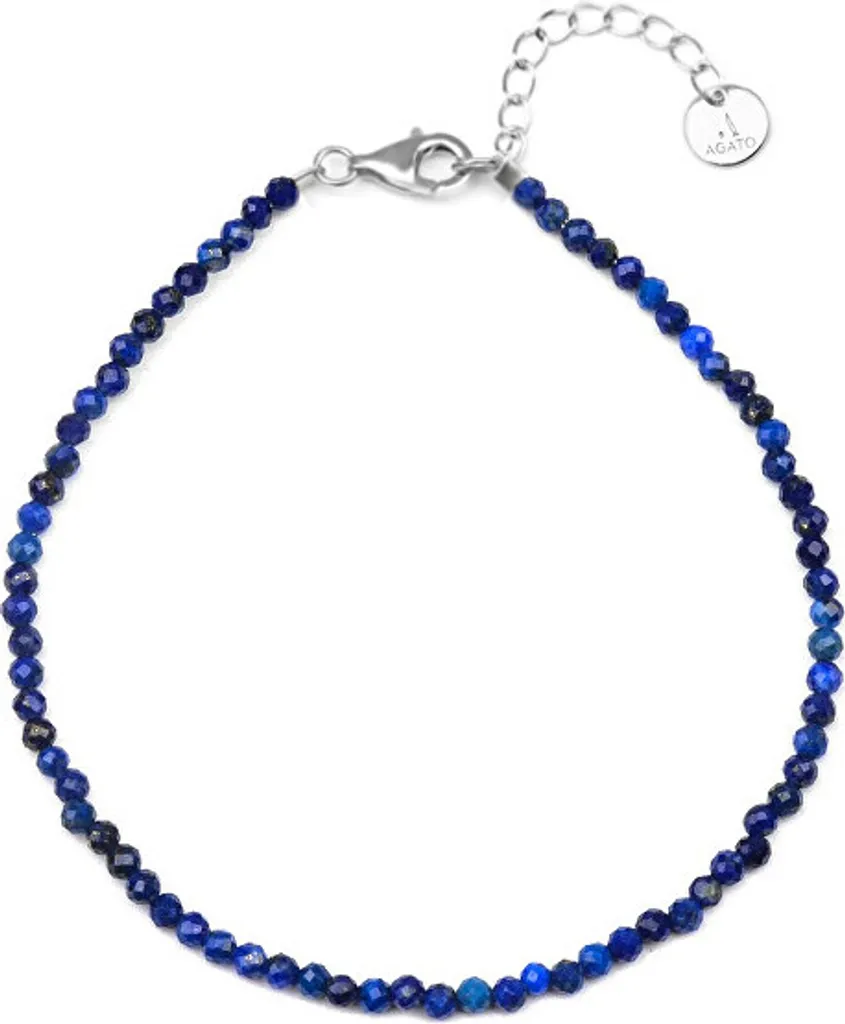Bracciale Minerale Lazurite POL-B02/21L: Pietra Naturale Blu Oltremare