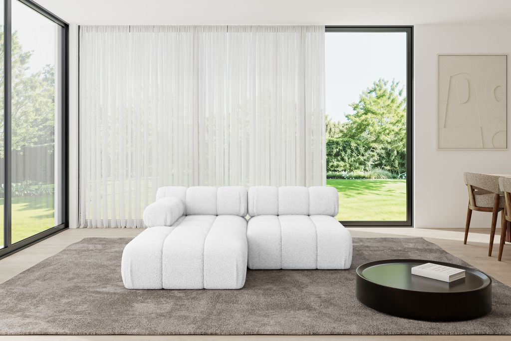 ALTDECOR Modulares Sofa Ecksofa in L-Form - Razon-L1 - 190x160x70 cm Weiß Corner modular Sofa Eckcouch Couch Wohnlandschaft Cauchsofa Polstersofa