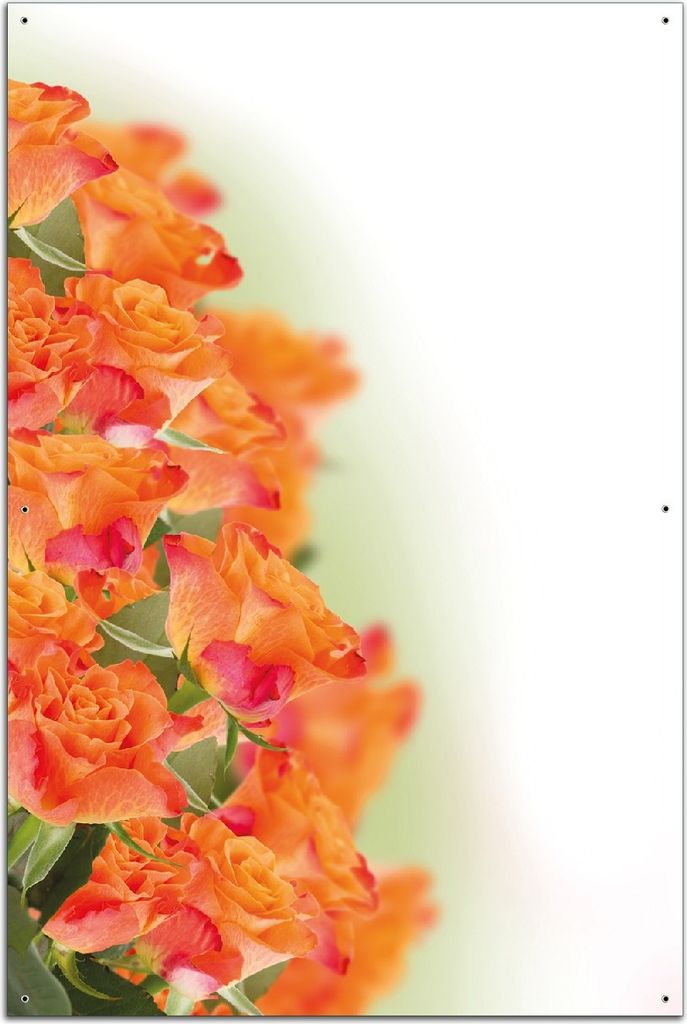 Wallario Outdoor-Poster für Garten oder Balkon, Motiv Orangene Rosenblüten im Strauß, in ca. 61 x 91,50 cm