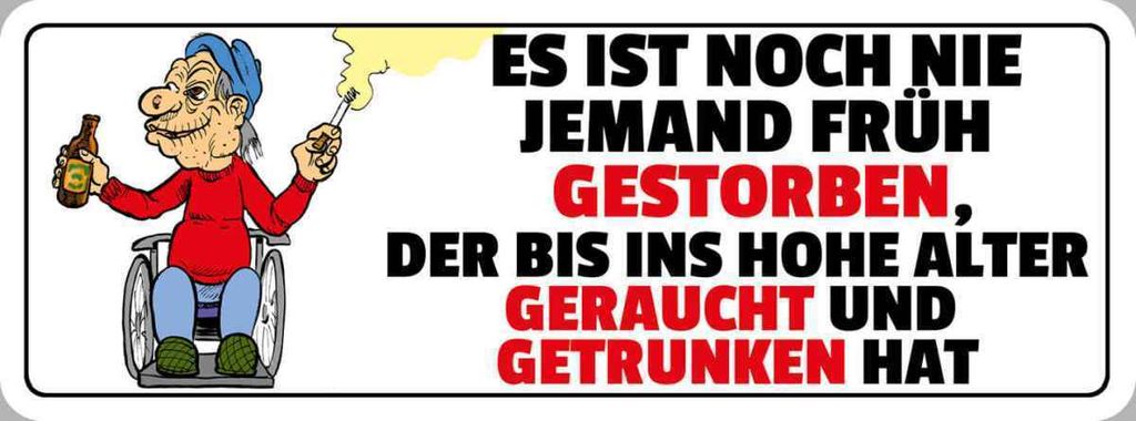 vianmo Holzschild 10x27 cm nie früh gestorben geraucht gesoffen Spruch Zitat