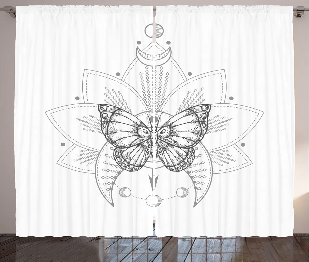 ABAKUHAUS Tenda Rustica Fiori e Farfalle 280x175 cm per Camera