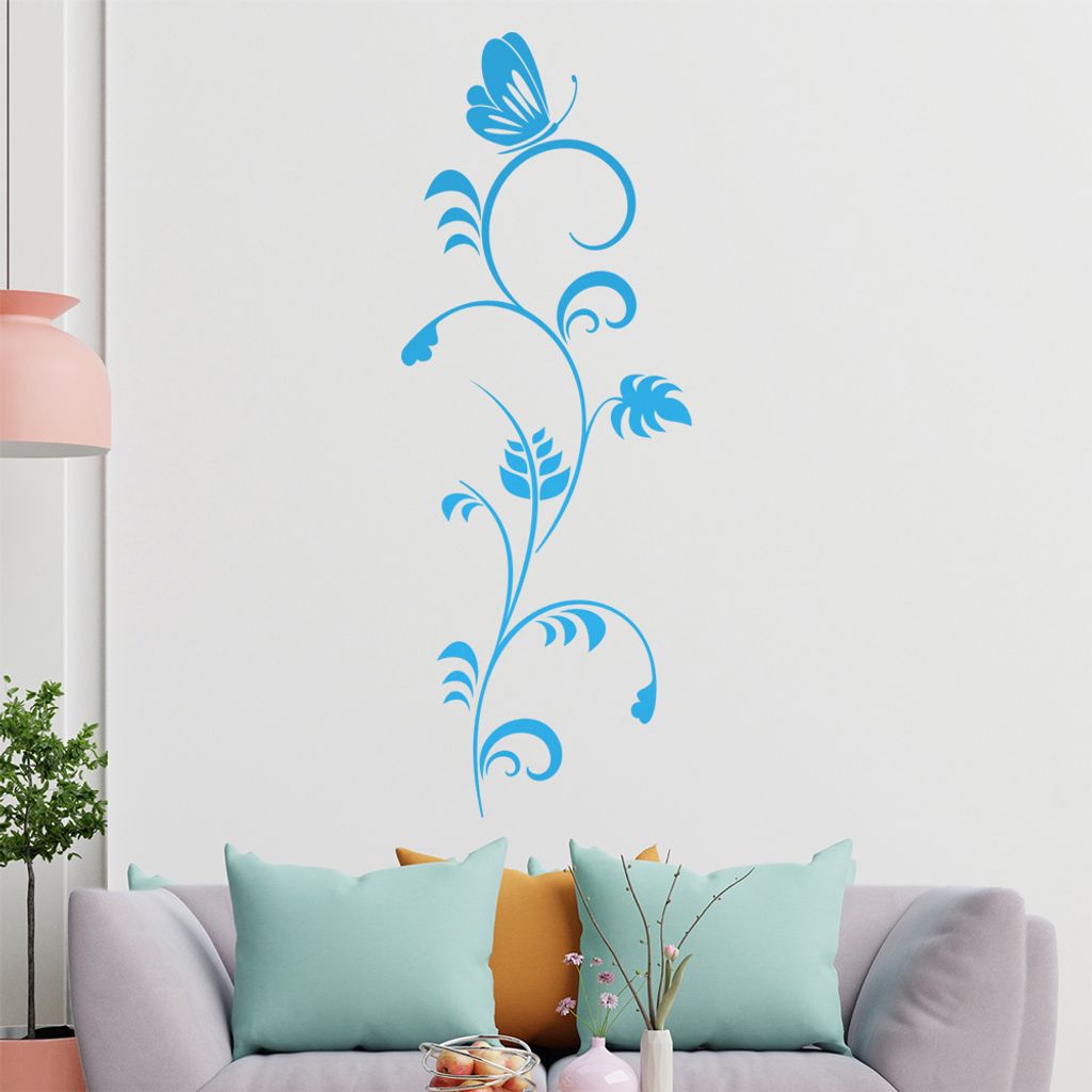 Gezackte Blüten Wandtattoo in 6 Größen - Wandaufkleber Wall Sticker - Dekoration, Küche, Wohnzimmer, Schlafzimmer, Badezimmer
