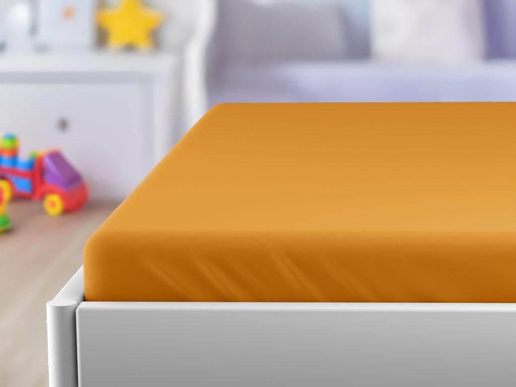 Jersey Prześcieradło dla dziecka morelowe 60 x 120 cm Zdjęcie produktu 