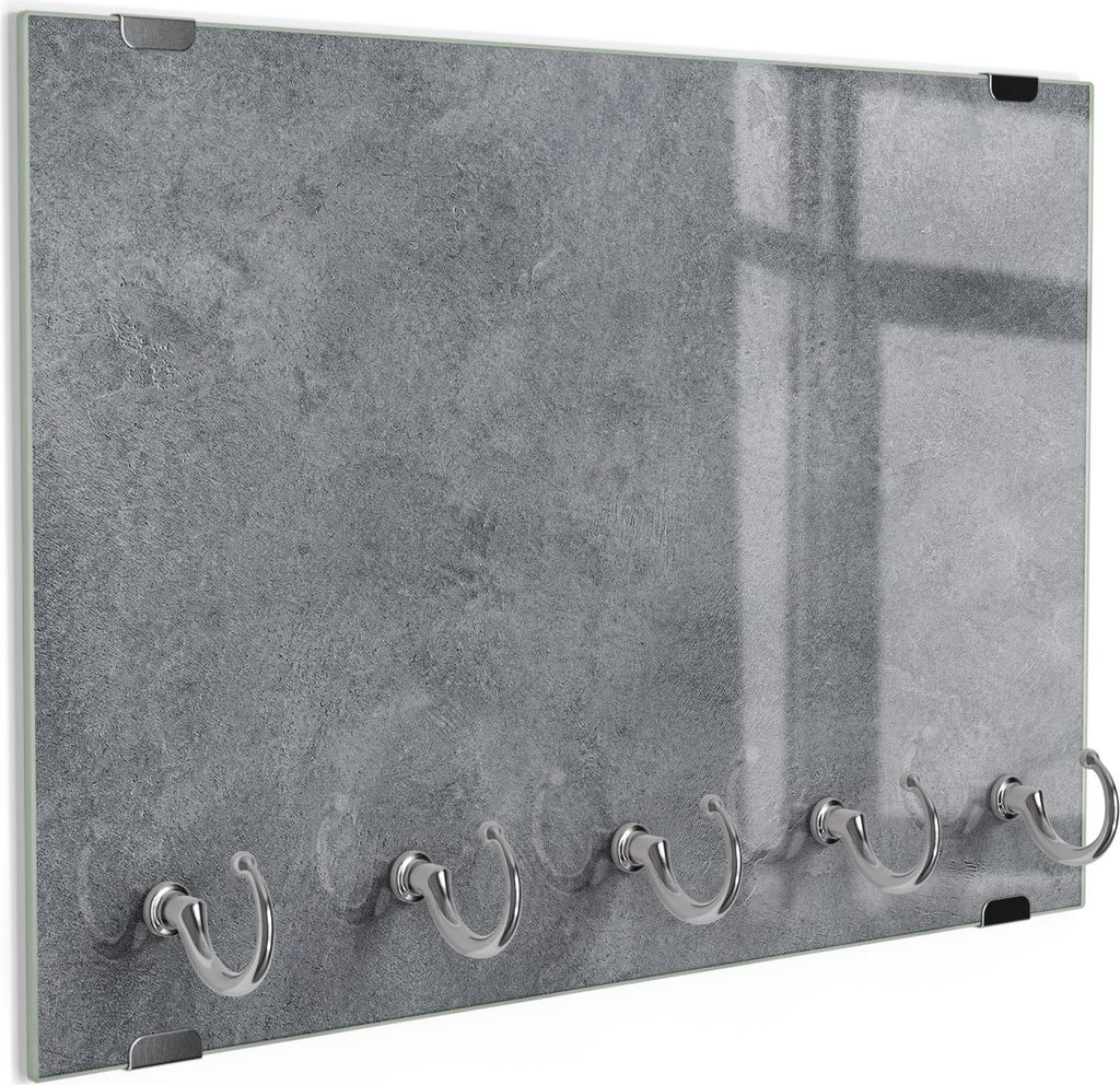 DEQORI Schlüsselbrett Glas 30x20 cm 'Betonstruktur im Produktbild 