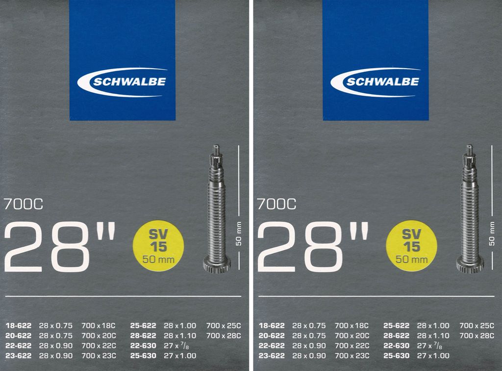 2x Schwalbe SV 15 Schlauch 28" 18/28-622 Sclaverand 50mm Produktbild 