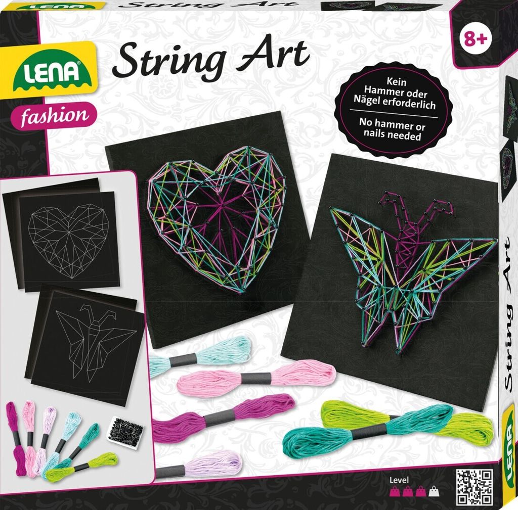 string-Art Schmetterling & Herz Mädchen Schaumstoff schwarz