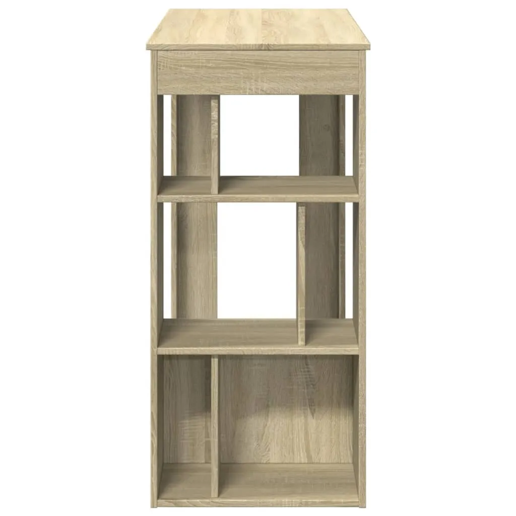 Tavolo Alto da Colazione Rovere Sonoma 102 cm con Porta Bottiglie - 5