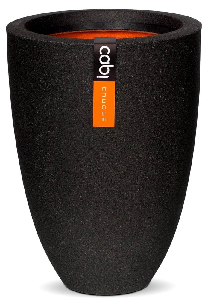 Gefäß elegant niedrig Smooth NL - 26x36 - Schwarz - Blumentopf für den Innen- und Außeneinsatz - Übertopf - Pflanztopf - Pflanzgefäß - Kunst...