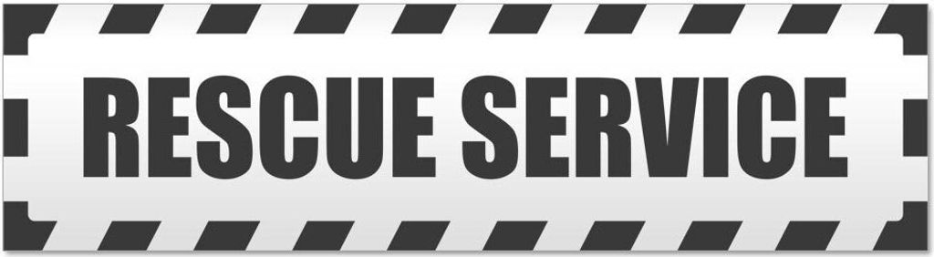 Kiwistar - Autoaufkleber - Dunkelgrau - 20 x 5,3 cm - Rescue Service gestreift - Hinweis Aufkleber Sticker für Auto, Kfz, Fahrrad, PKW, LKW