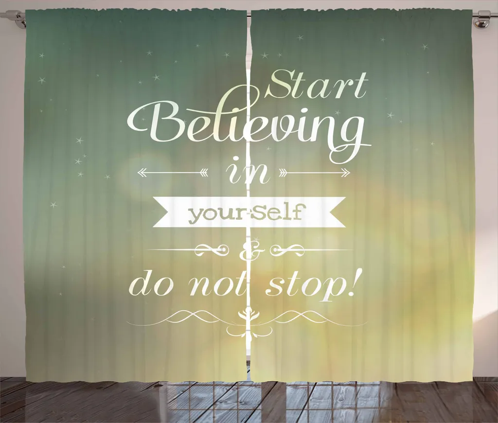 ABAKUHAUS Tenda Rustica Citazione: Credi in Te Stesso 280x245cm Arredo