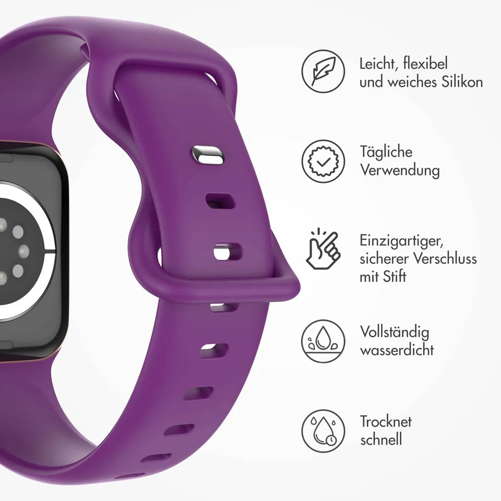 Watch SE - 40 mm, Watch SE 2023 - 40 mm, Watch SE 2022 - 40 mm, Watch 9 - 41 mm, Watch 8 - 41 mm, Watch 7 - 41 mm, Watch 6 - 40 mm, Watch 5 - 40 mm, Watch 4 - 40 mm, Watch 41 mm, Watch 40 mm, Watch 3 - 38 mm, Watch 38 mm, Watch 2 - 38 mm, Watch 1 - 38 mm, Watch 10 - 42 mm Cinturino: imoshion Silikonband 2.0 - 2