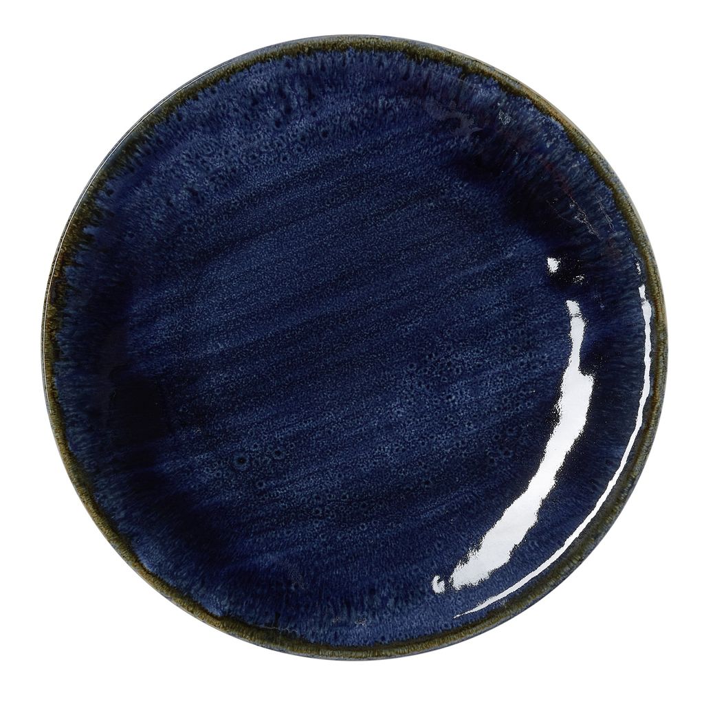 6x Flache Teller 30 cm VIDA Dark Ocean / dunkelblau Porzellan