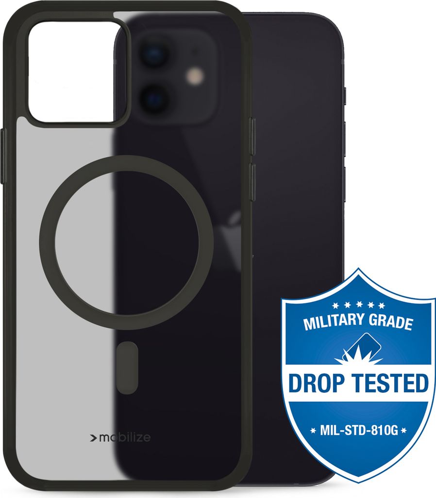 Mobilize Hybrid iPhone 12 Pro MagSafe Hülle Hardcase Backcover Stoßfest - Schwarz