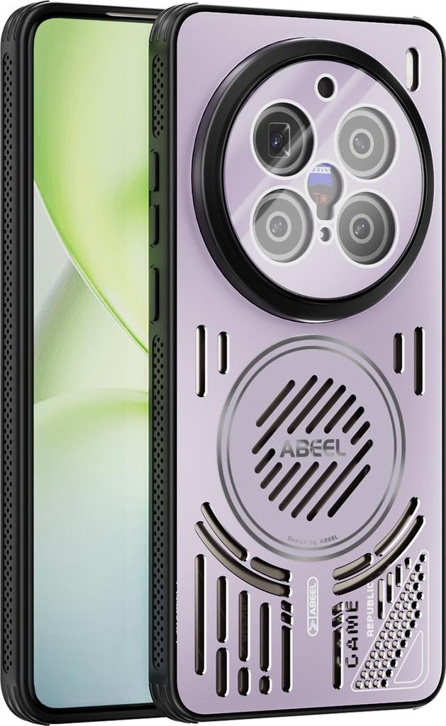 Magnetische Hülle für Vivo X200 Pro mit Linsenabdeckung, Aluminium Stoßfestes Schutzhülle mit Wärmeableitung Lila