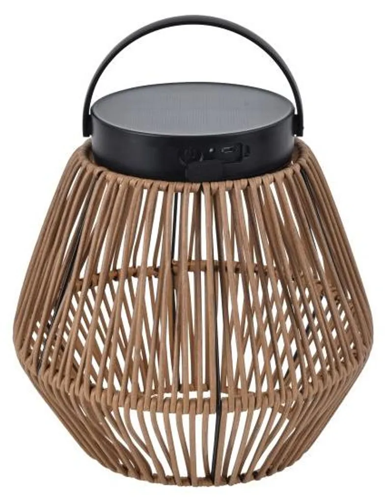 Lampe de table LED solaire COPPA Lutec 2,8W 300lm en rotin marron IP44