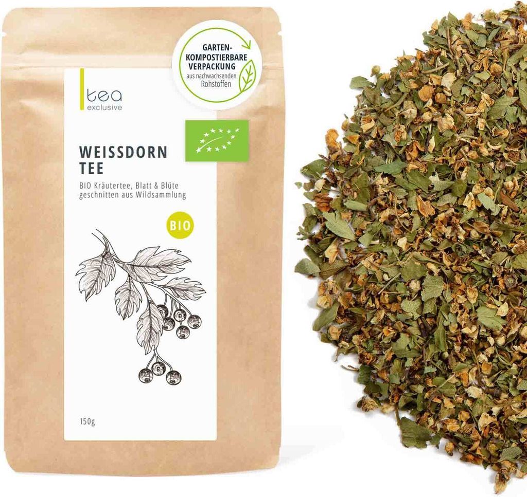 Weißdorn Tee, Blatt und Blüte, Wildsammlung, BIO, 150g