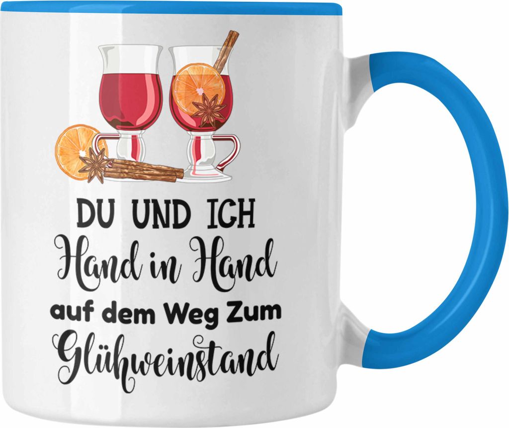 Trendation - Glühwein Tasse Lustig Spruch Glühweinbecher mit Henkel Doppelwandig Glühweintassen Gläser Weihnachtsmarkt Becher Tassen Geschenk -...