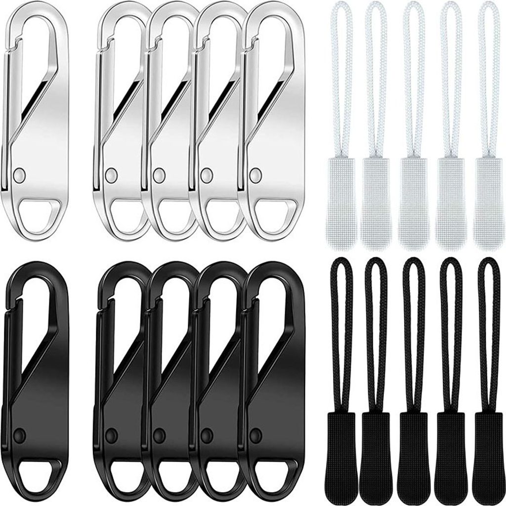 INF Premium 20-teiliges Set mit Reißverschluss-Schiebern Schwarz + Splitter