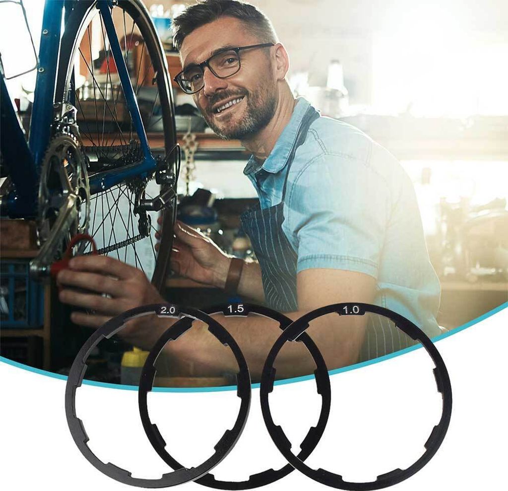 Kassettenschwungscheibe, geschlitzter Alu-Abstandshalter Hintere Kassettennabenstärke 1mm 1,5mm 2mm für Shimano Hot