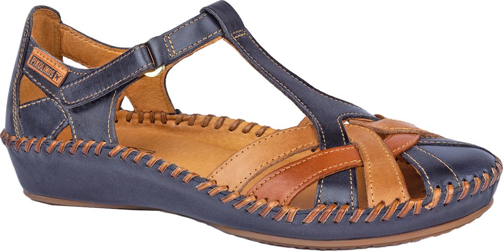 Pikolinos Damen Sandale Leder T-Steg Keilabsatz bequem P. Vallarta 655-0732C5, Größe:37 EU, Farbe:Blau