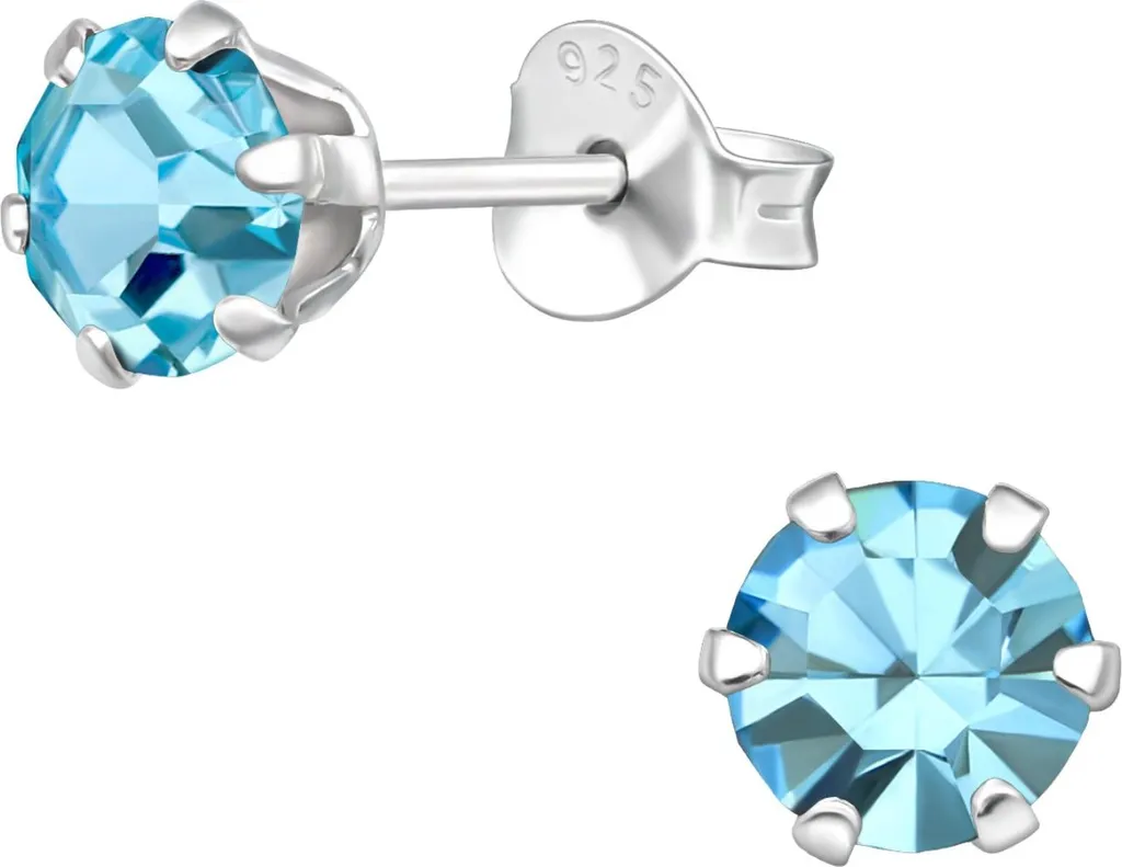 Orecchini Argento 925 Placcato Platino 5mm - Cristalli Alta Definizione