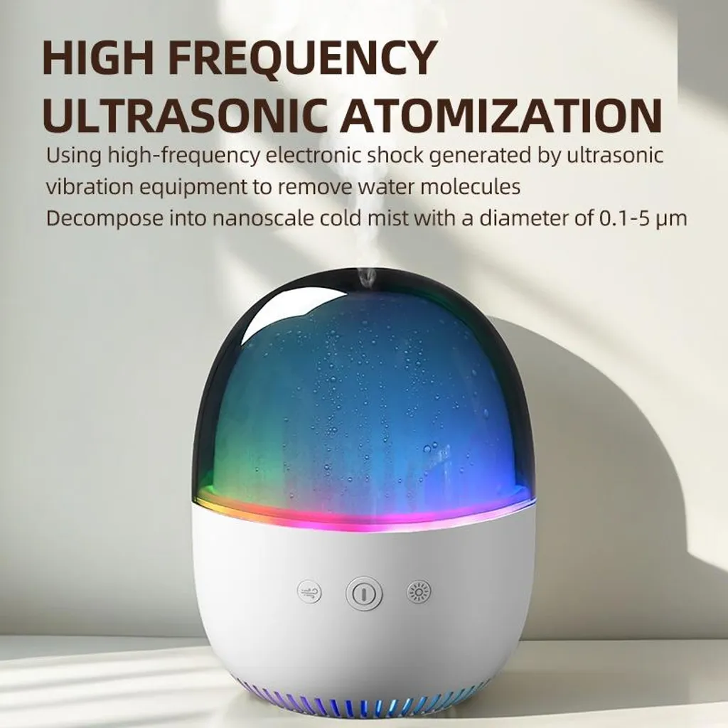 Diffuseur d'arômes à ultrasons 300ml et veilleuse LED Blanc multifonction - 5