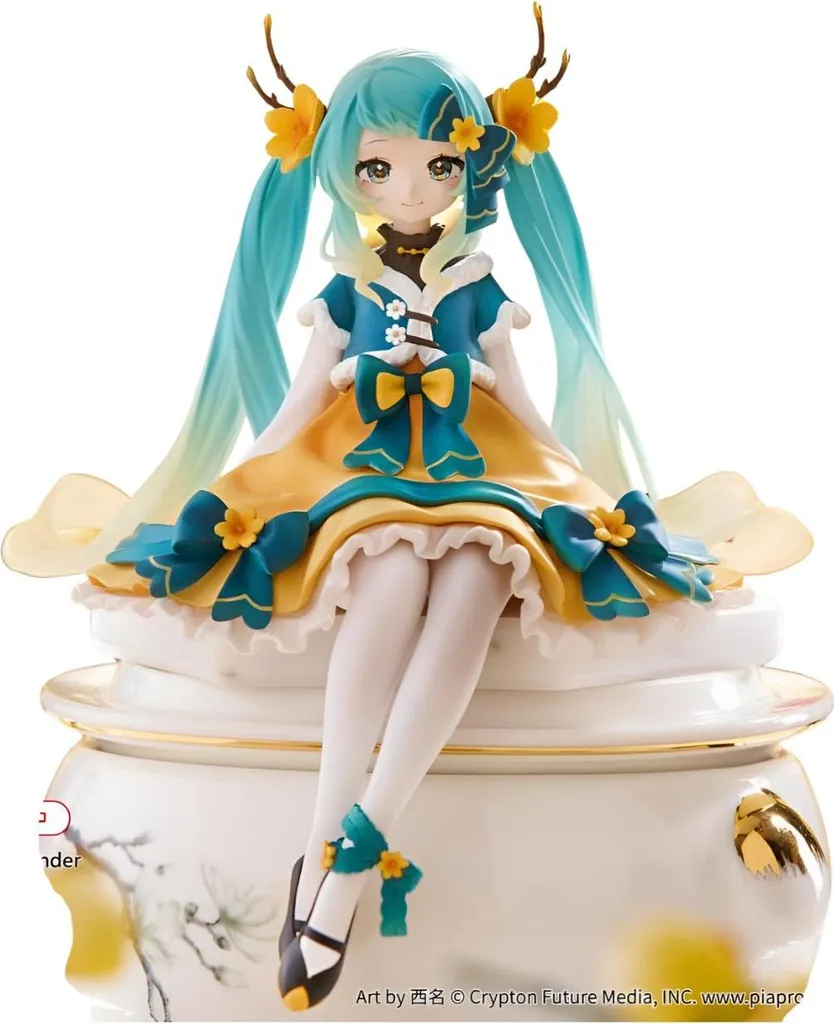 Statuette décorative Hatsune Miku 14 cm pour bureau et manga