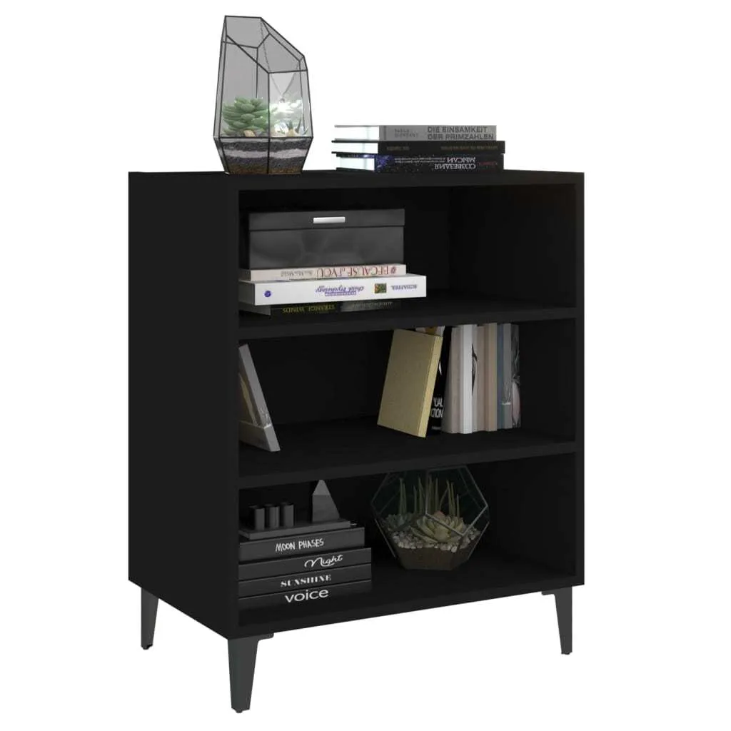 SYFAX™ Credenza Nera 57x35x70 cm | Mobiletto in Legno Multistrato Moderno - 3