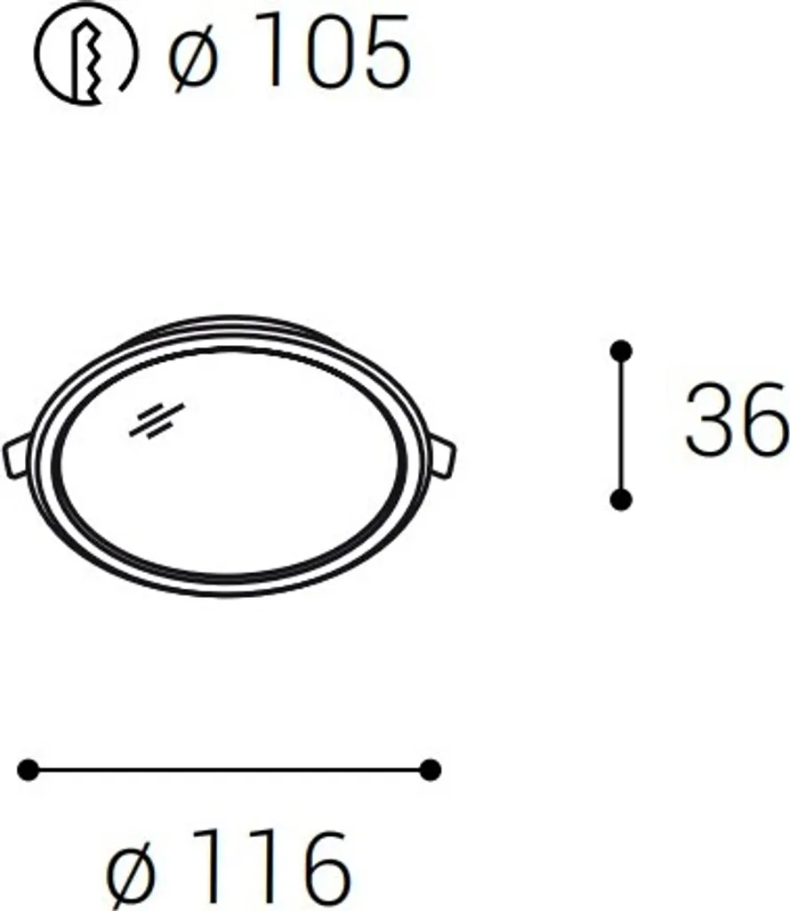 Apparecchio LED da incasso EASY-R, variante: EASY-R M, Ø 166 mm, 12 W, 1080 lm, 3000 K, bianco - 9