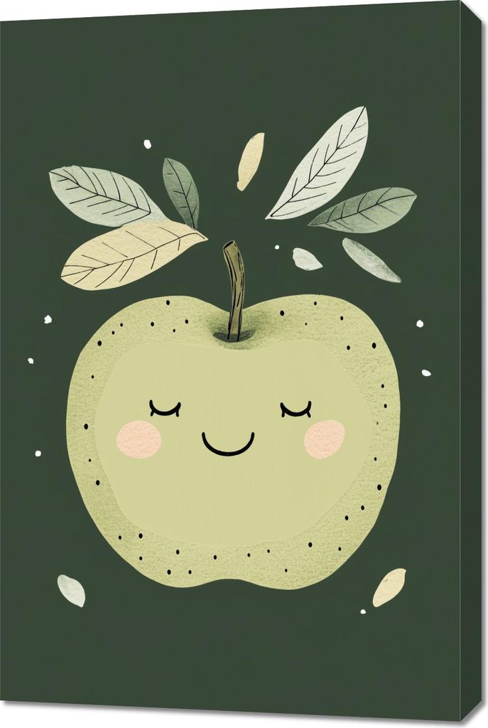 Bild 60x90cm Muster für Kinder, Mädchen und Jungen - Apfel