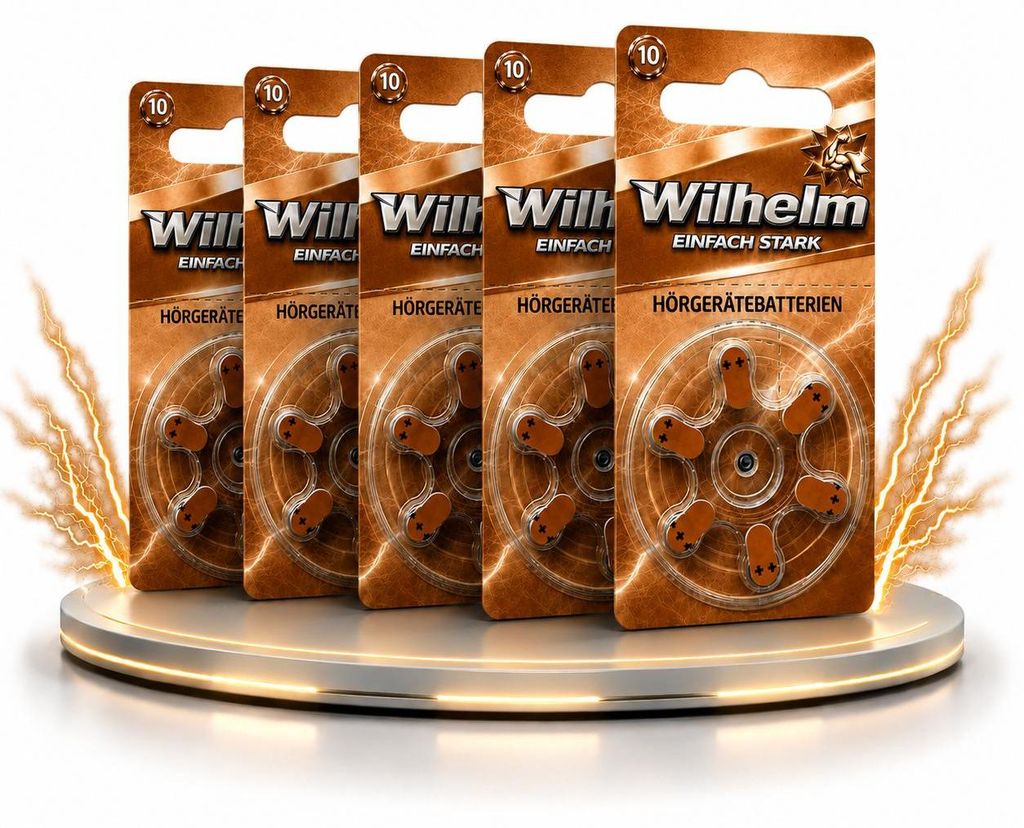 30 x WILHELM Hörgerätebatterien Typ 312 braun Produktbild  KI-generiertes Bild