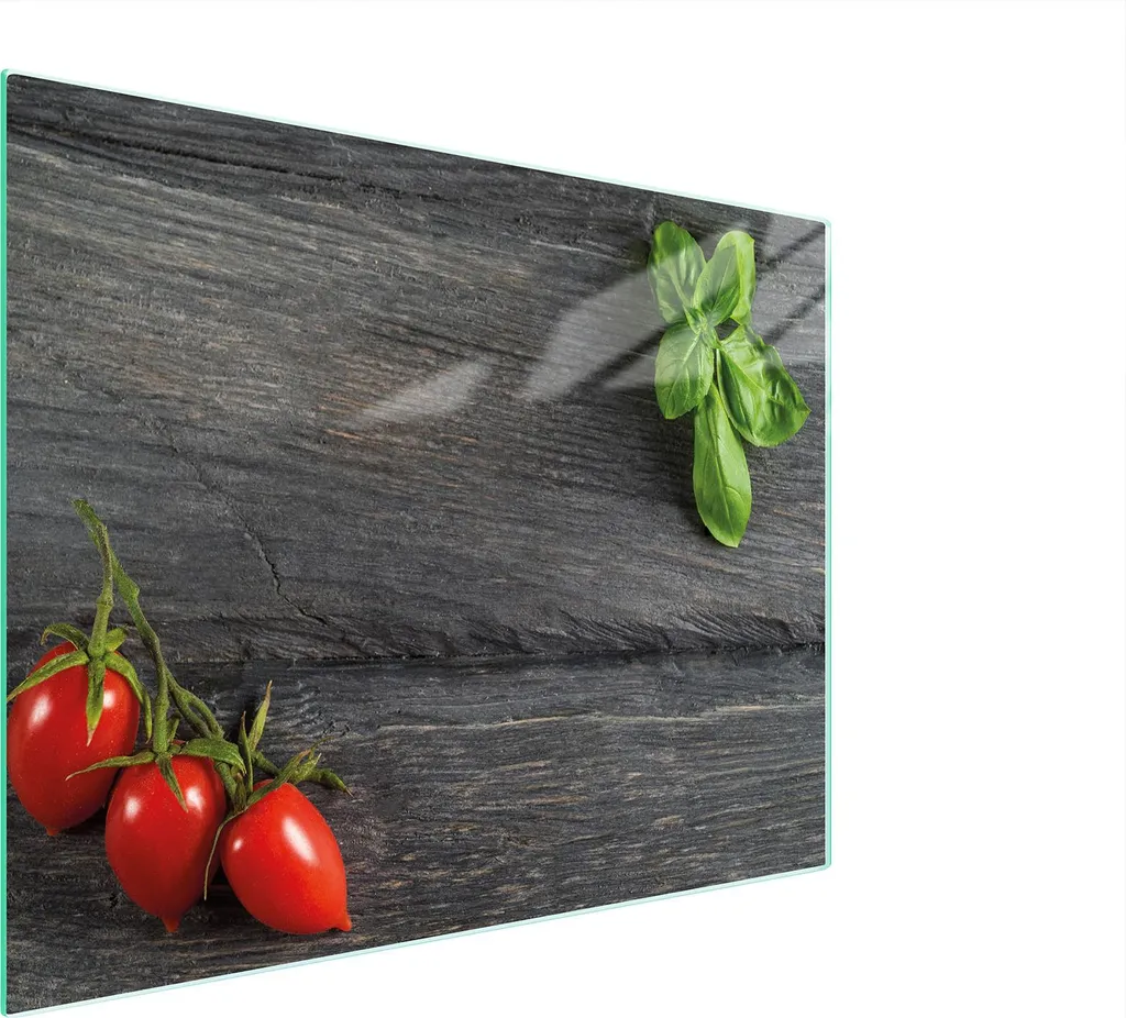 Tagliere Grande in Vetro 52x40 cm Pomodori - Ideale per Pasta e Carne - 1