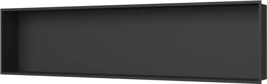 SAT Aurum Duschnische Edelstahl 304 Montage ohne Bohren 121x28 cm, schwarz matt