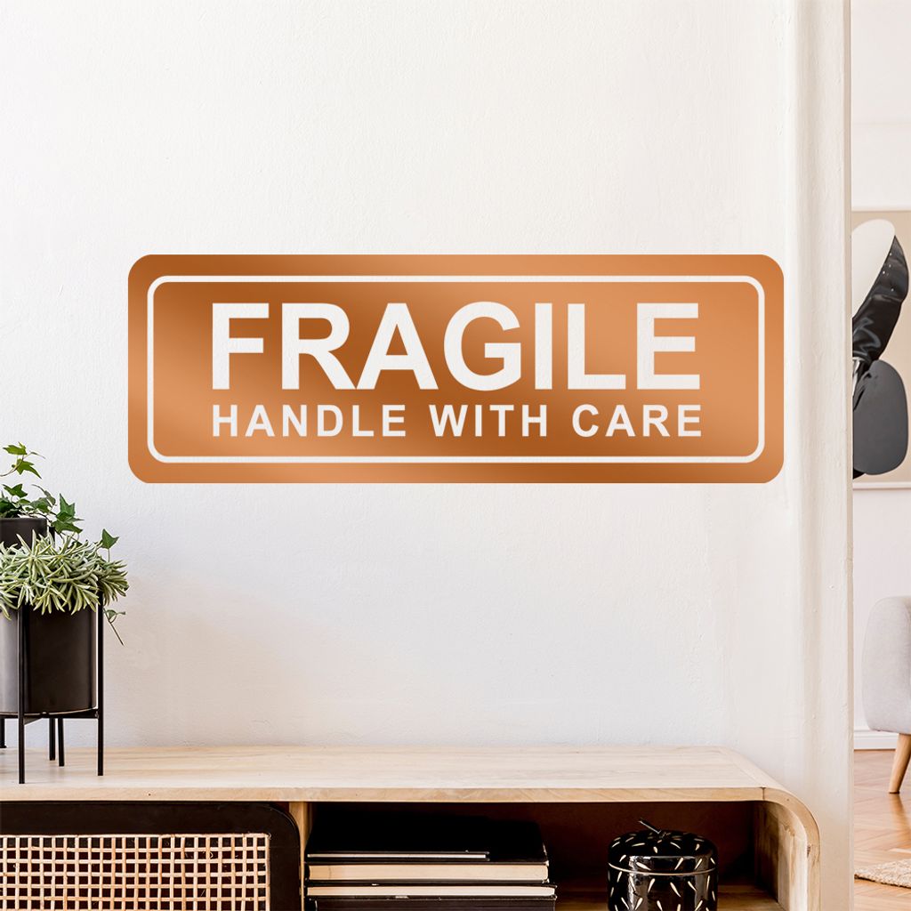 FRAGILE - handle with care Wandtattoo Wandaufkleber Wall Sticker - Dekoration, Küche, Wohnzimmer, Schlafzimmer, Badezimmer