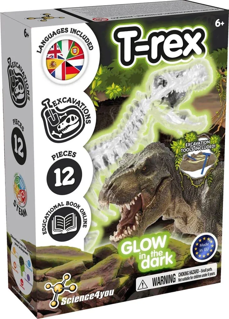 Jeu de Fouille Dinosaure T-Rex Fluorescent - Kit Scientifique Éducatif