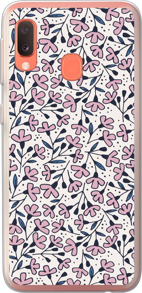 MuchoWow Handyhülle Schutzhülle Hülle für Telefoonhoesje Samsung Galaxy A20e Mädchen - Blumen - Rosa - Muster - Mädchen - Kinder - Mädchen...