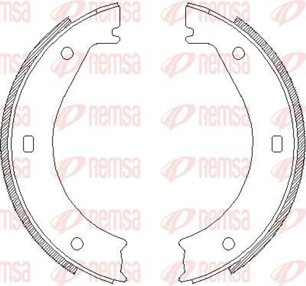 REMSA 4404.00 Bremsbackensatz, Feststellbremse OE 34411121512 kompatibel mit 3er E36, 5er E34, 7er E32, 7er E38, 8er E31, Z3er E36, Z8er E52