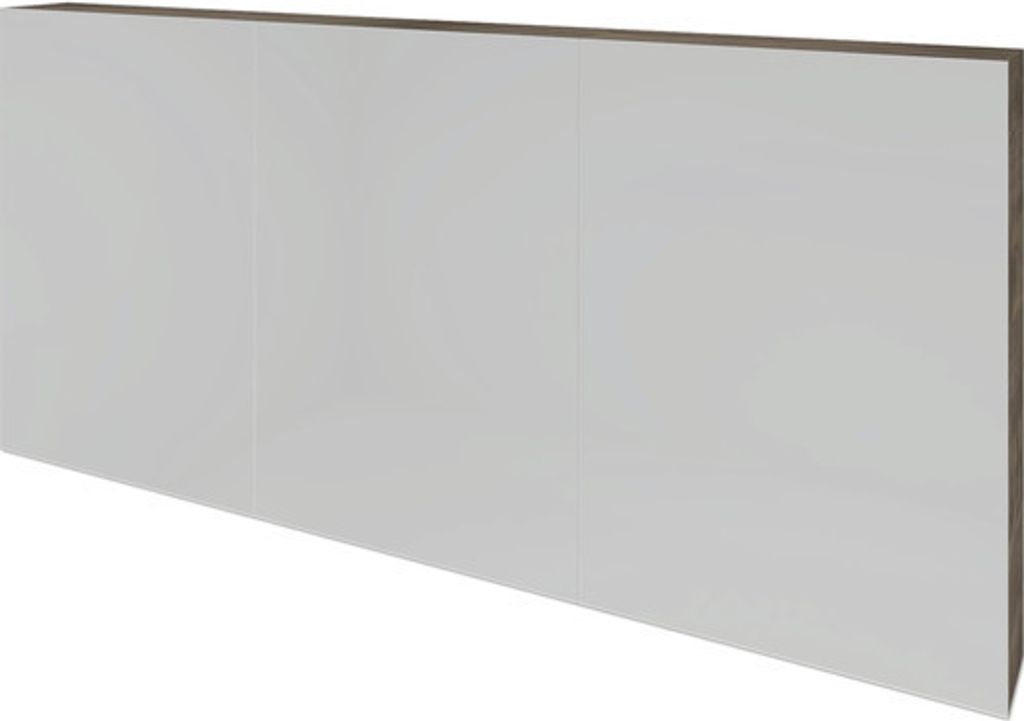 Spiegelschrank Sanox 140 x 12 x 65 cm espresso 3-türig doppelt verspiegelt