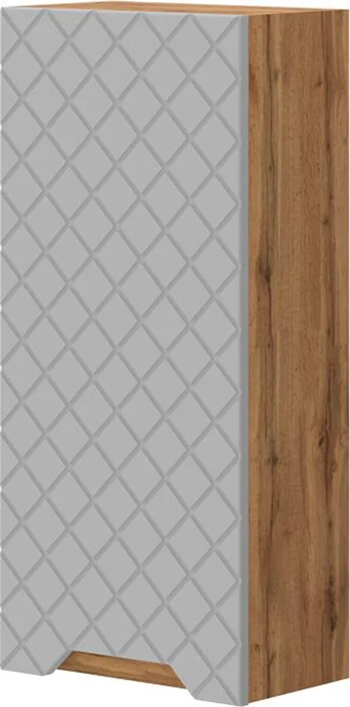 Mobiletto Pensile Bagno Vicco Lotta Rovere Grigio 20x72.6 cm - 1