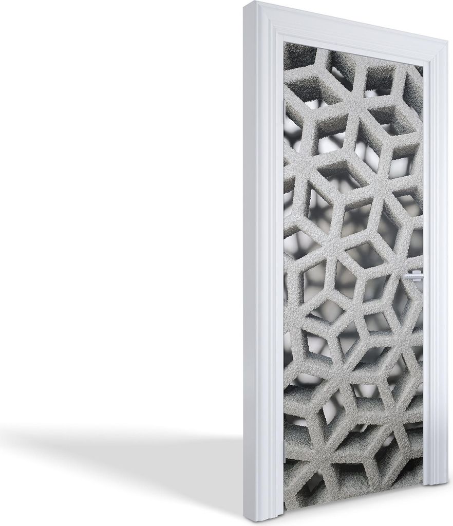 Wandtattoos Türen Selbstklebende Wandsticker Türtapeten - Geometrische 3D-Struktur - 85 x 205 cm