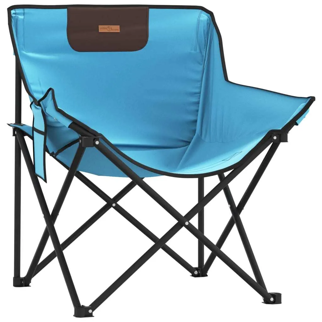 Chaises de camping pour pique-nique et plage pliables bleu clair - 2 pcs