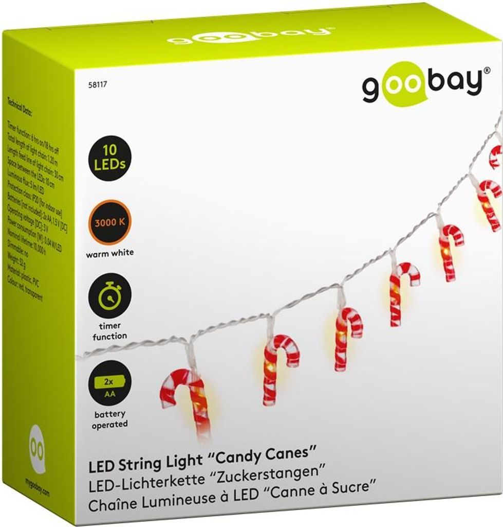 Goobay 58117, Lichterketten, Rot, Transparent, Kunststoff, Produktbild 