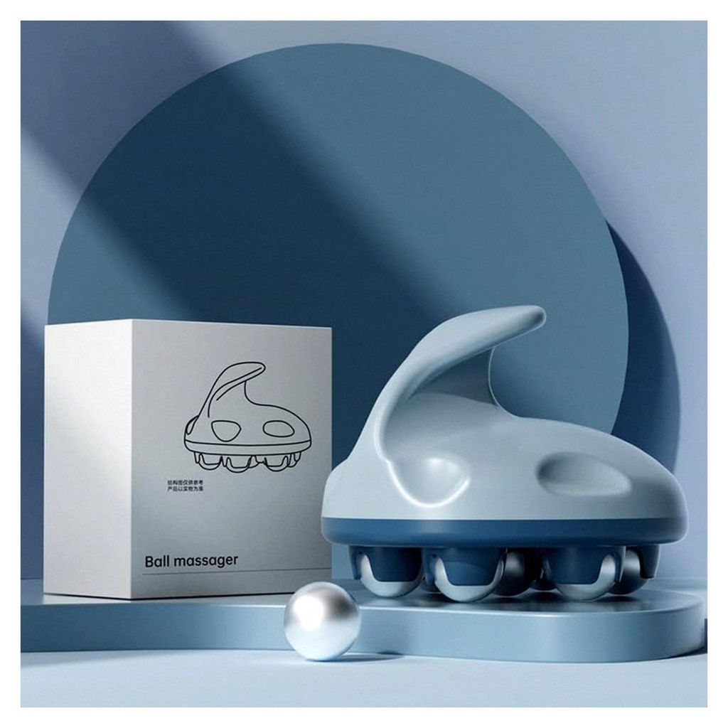 Handmassageball Tragbares Massagegerät Ergonomisches Design für Ganzkörperentspannung und Schmerzlinderung (Blau)