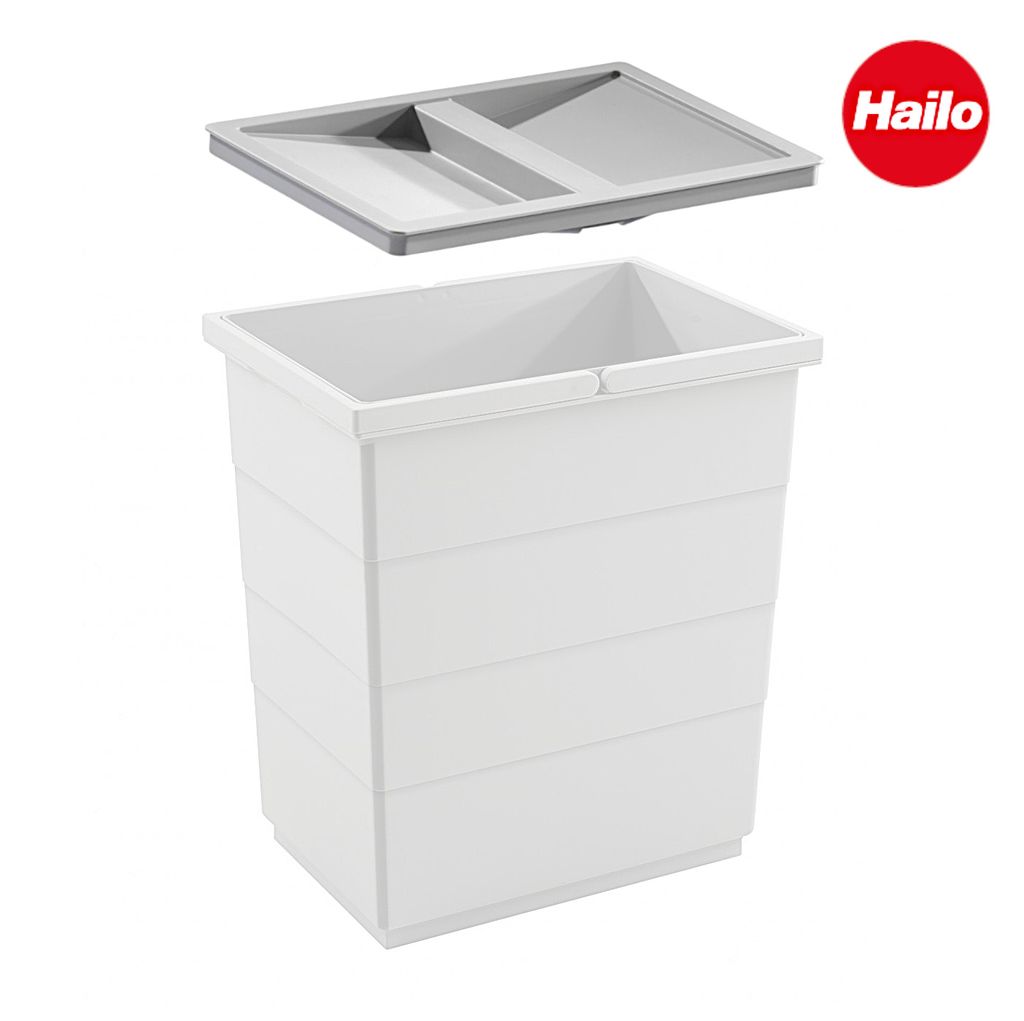 Couvercle De Remplacement Pour Seau Poubelle Hailo - 298x209x22 Mm, Gris Clair, Compatible 15/18/20 Litres